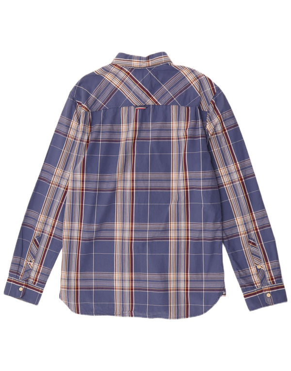 Tommy Hilfiger Mens Regular Fit Shirt Large Blue Check Cotton