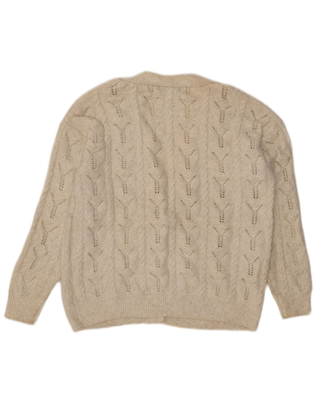 MARKS & SPENCER Womens Cardigan Sweater UK 14 Medium White Polyester