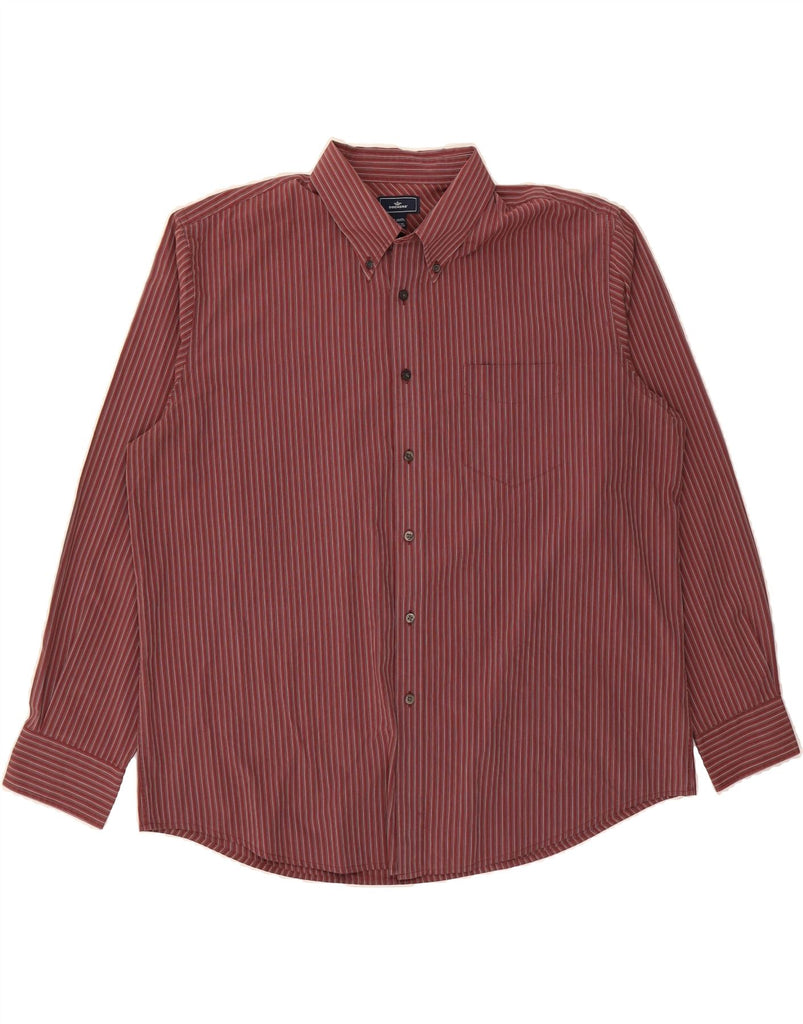 DOCKERS Mens Shirt Size 17 1/2 XL Burgundy Pinstripe Cotton Vintage Dockers and Second-Hand Dockers from Messina Hembry 
