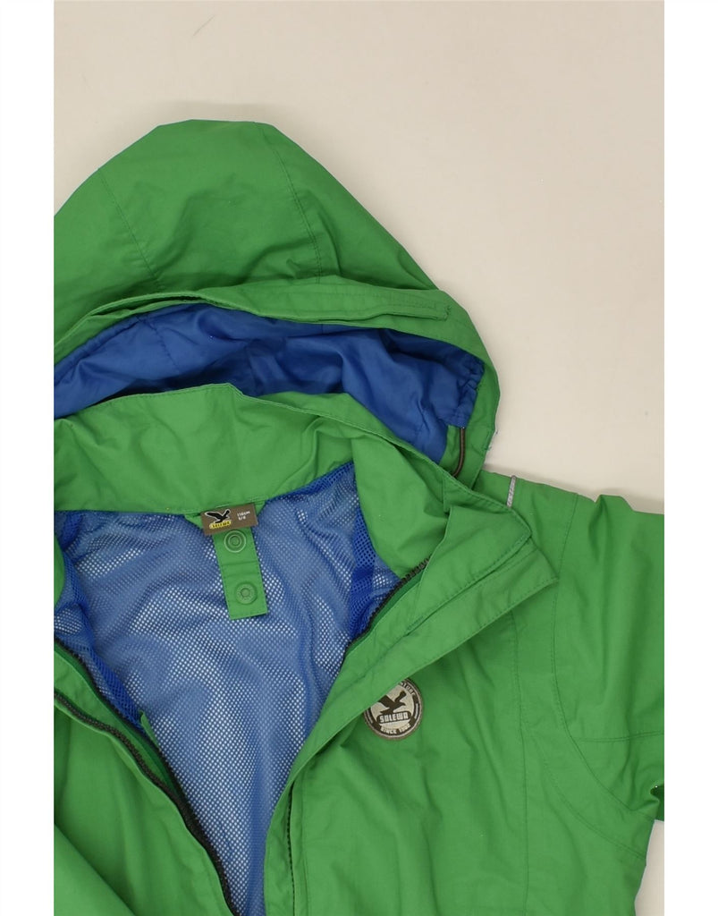 SALEWA Boys Hooded Rain Jacket 5-6 Years Green Polyamide | Vintage SALEWA | Thrift | Second-Hand SALEWA | Used Clothing | Messina Hembry 