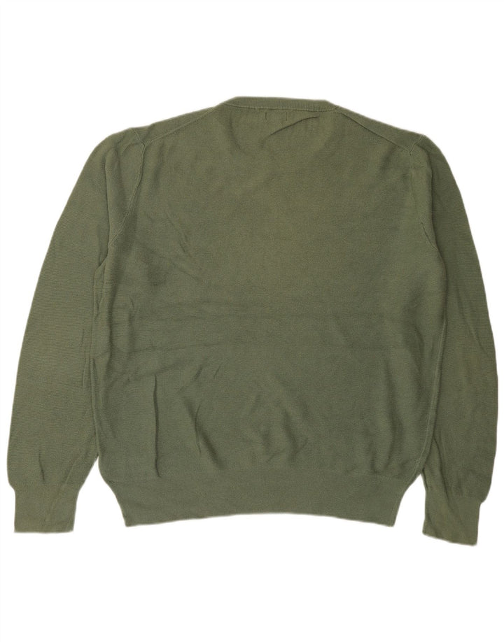J. Crew Mens Crew Neck Jumper Sweater Large Green Cotton