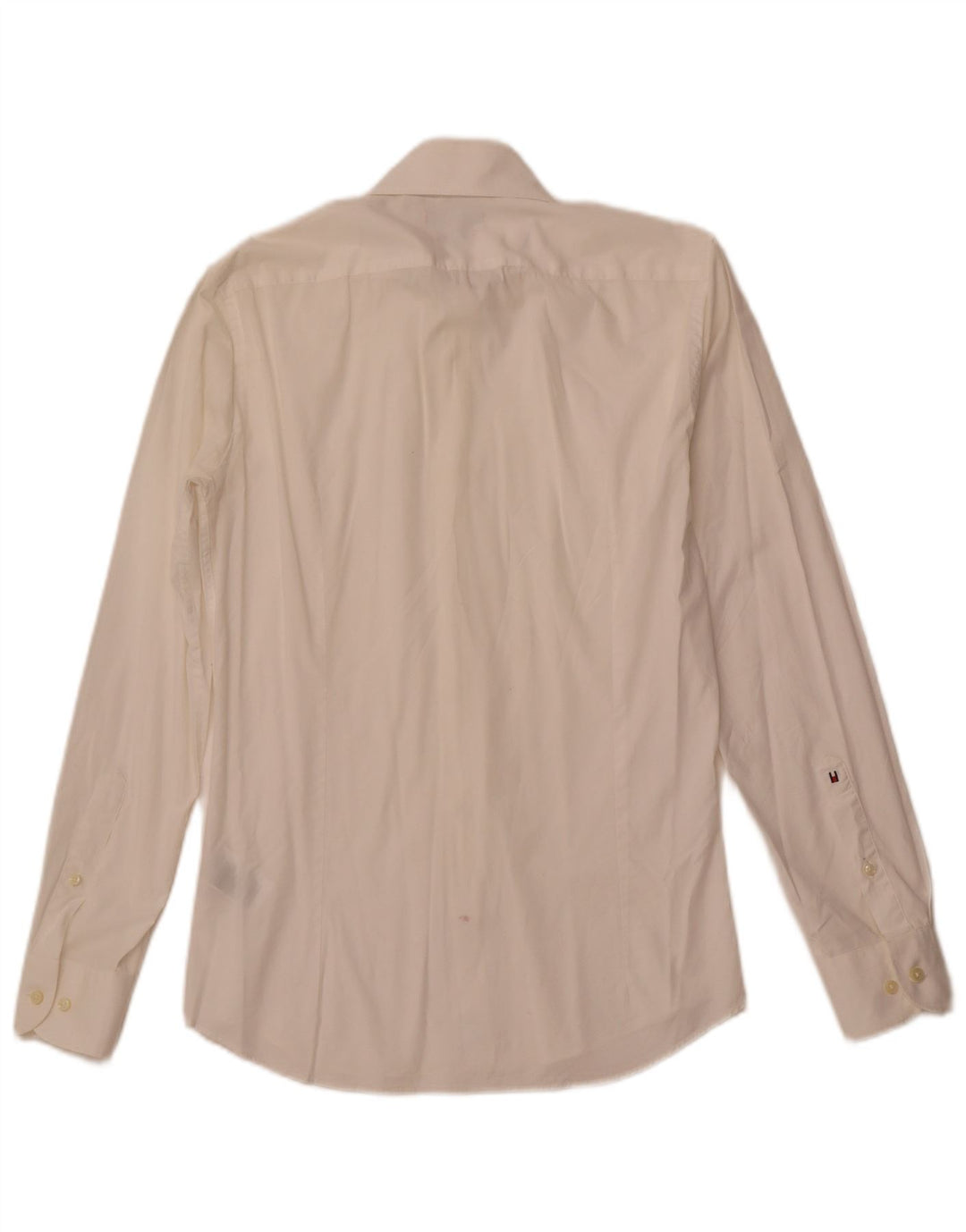 Tommy Hilfiger Mens Tailored Shirt Size 37 14 1/2 Small Off White Cotton