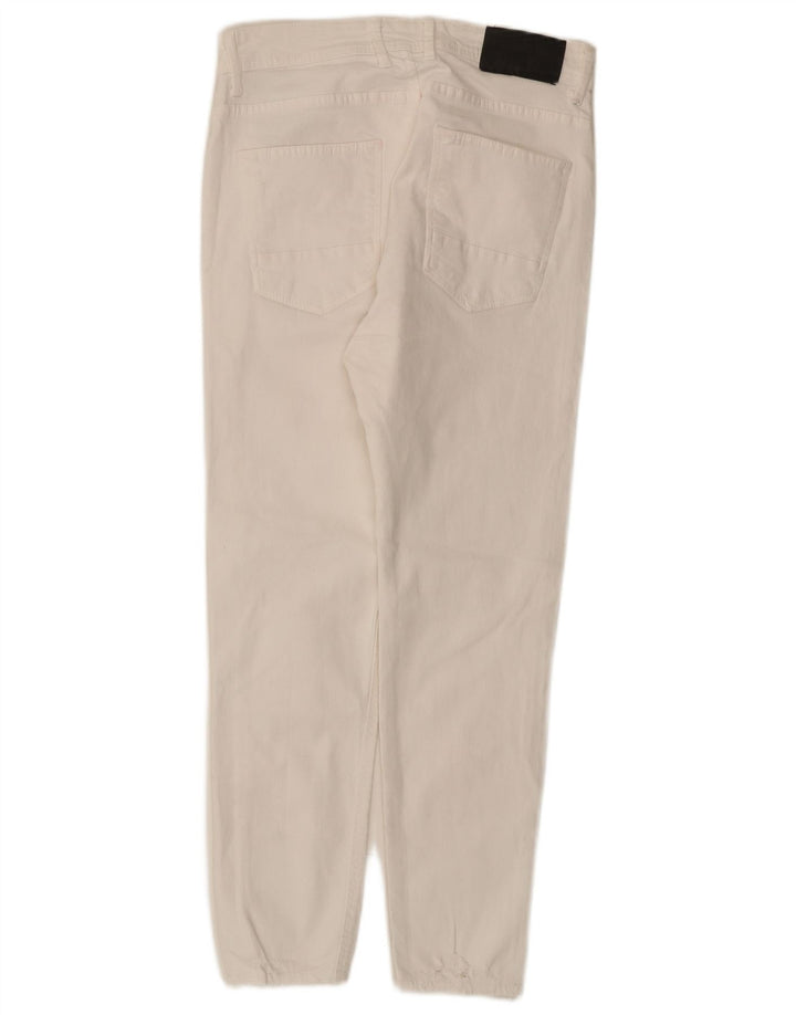 Zara Mens Distressed Cropped Jeans EU 38 Small W30 L25 White Cotton
