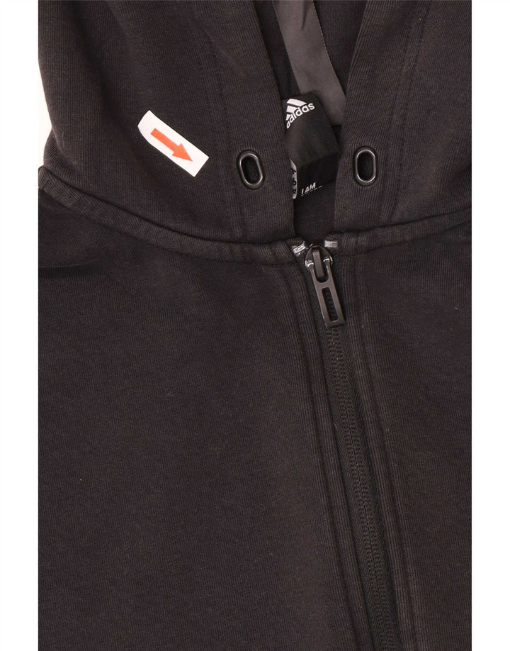 Adidas Mens Zip Hoodie Sweater Small Black Cotton