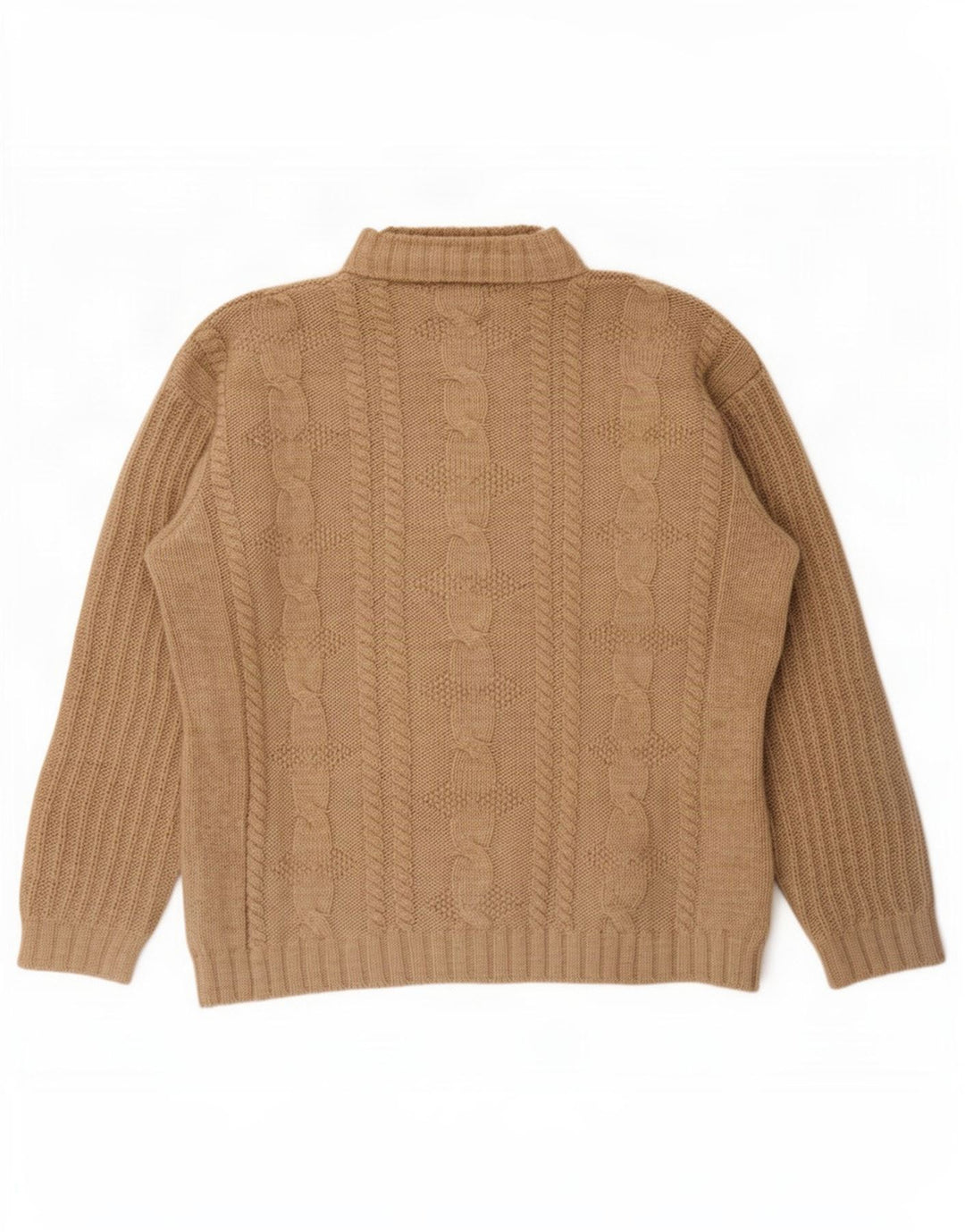 Ciao Mens Turtle Neck Jumper Sweater Large Brown Acrylic
