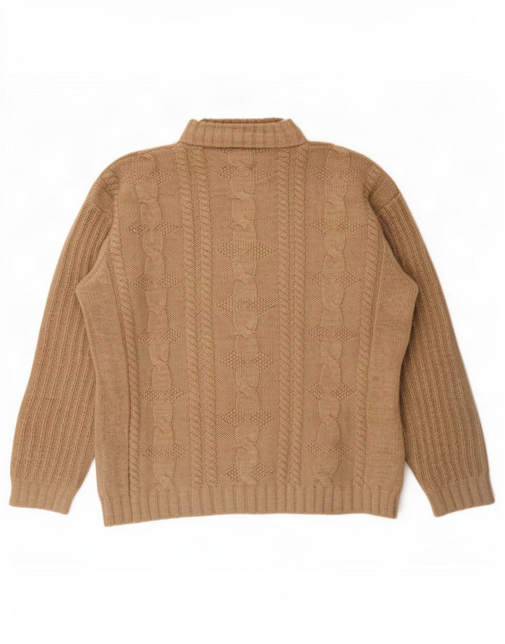 Ciao Mens Turtle Neck Jumper Sweater Large Brown Acrylic
