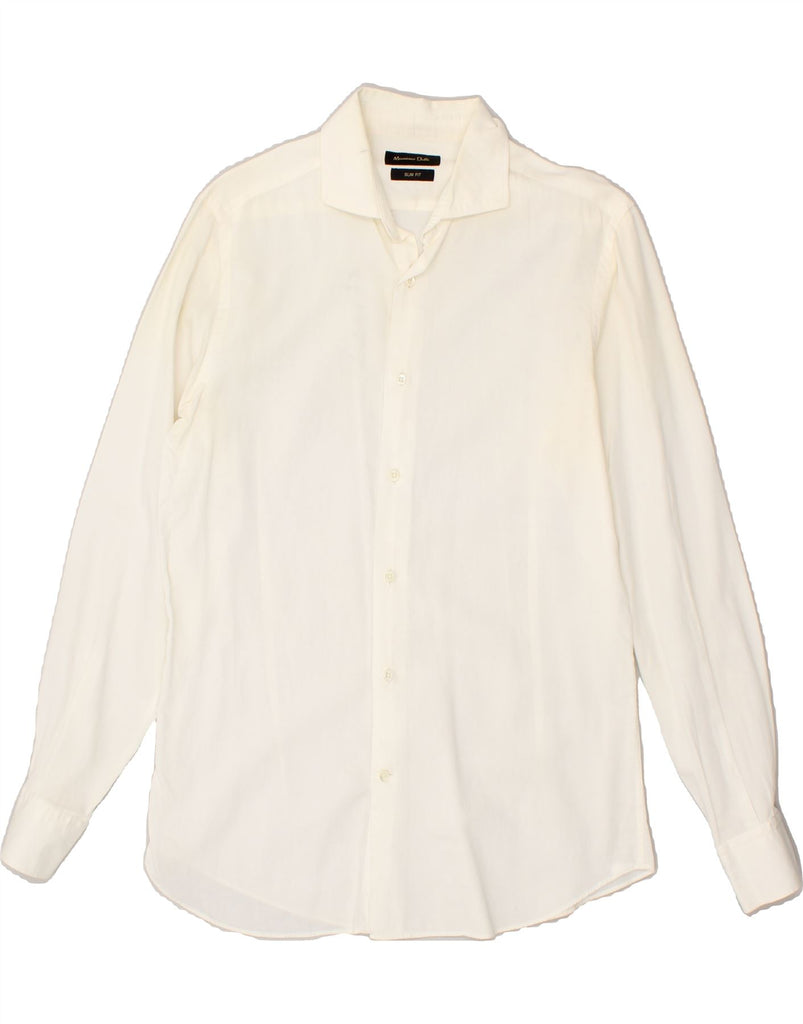 MASSIMO DUTTI Mens Slim Fit Shirt Size 41 16 Large Off White | Vintage Massimo Dutti | Thrift | Second-Hand Massimo Dutti | Used Clothing | Messina Hembry 