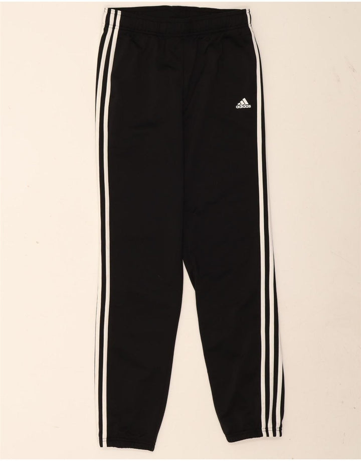 Adidas Boys Tracksuit Trousers 13-14 Years  Black Herringbone Polyester