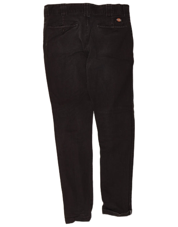 Dickies Mens Slim Skinny Chino Trousers W34 L31 Black Cotton