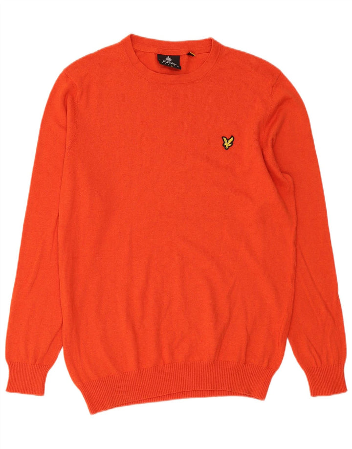 Lyle & Scott Mens Crew Neck Jumper Sweater Large Red Cotton