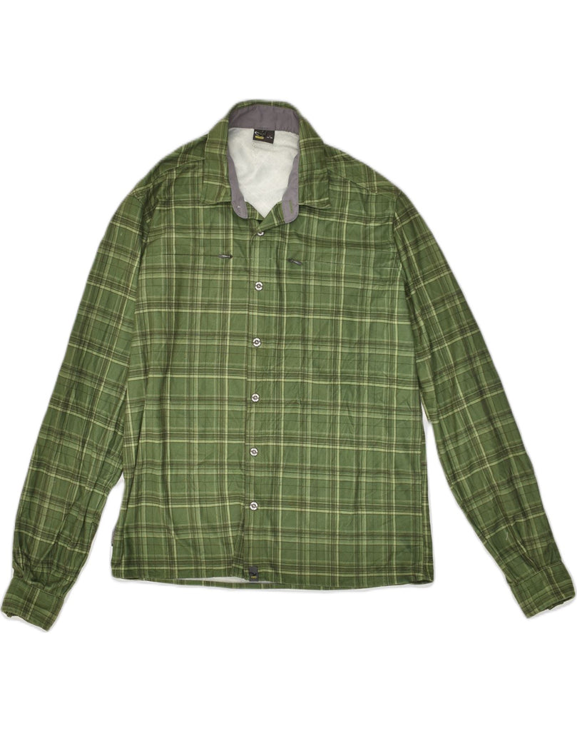 SALEWA Mens Shirt Small Green Check Polyester | Vintage SALEWA | Thrift | Second-Hand SALEWA | Used Clothing | Messina Hembry 