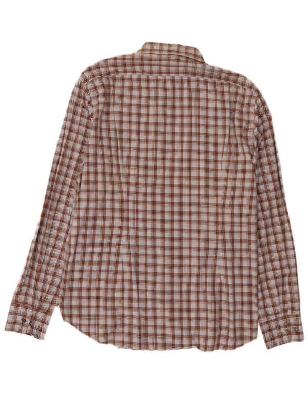 Trussardi Jeans Mens Shirt 2XL Brown Check Cotton