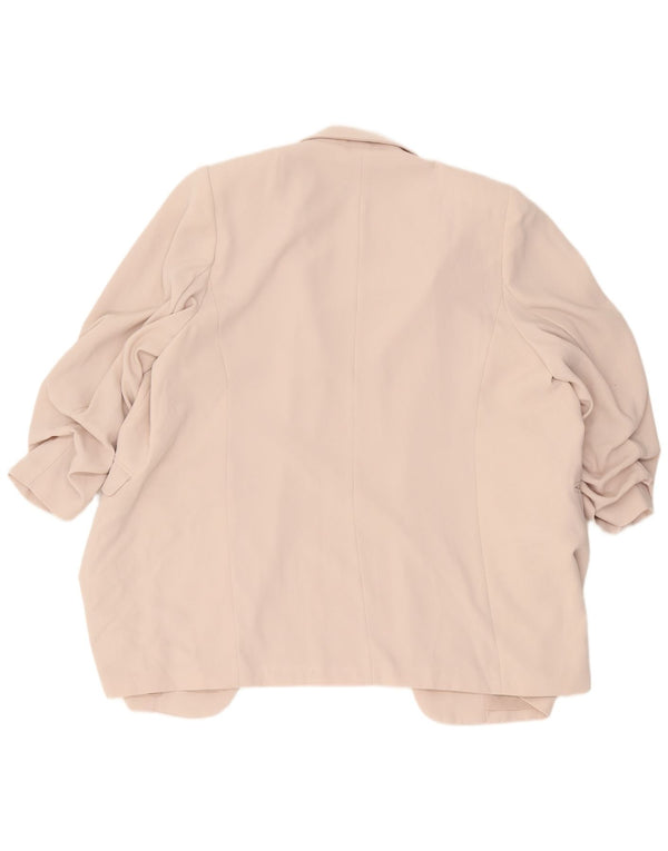 Marks & Spencer Womens 3/4 Sleeve Open Blazer Jacket UK 22 3XL Beige