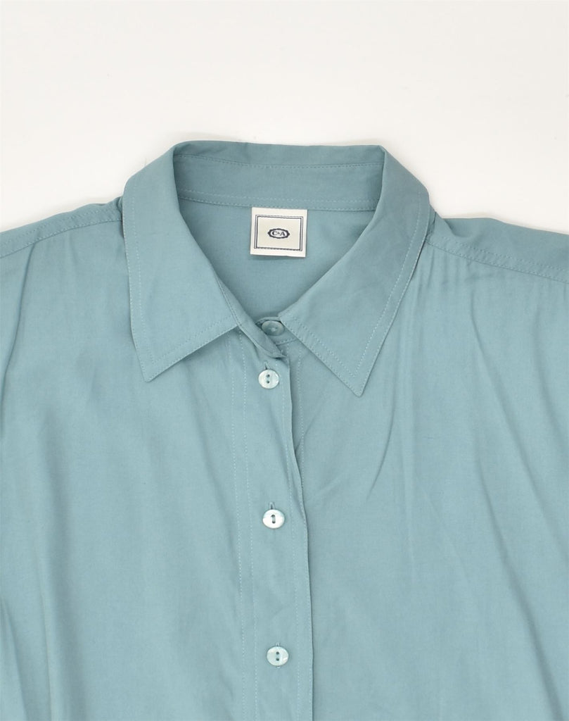 C&A Womens Shirt EU 48 2XL Blue Viscose | Vintage C&A | Thrift | Second-Hand C&A | Used Clothing | Messina Hembry 