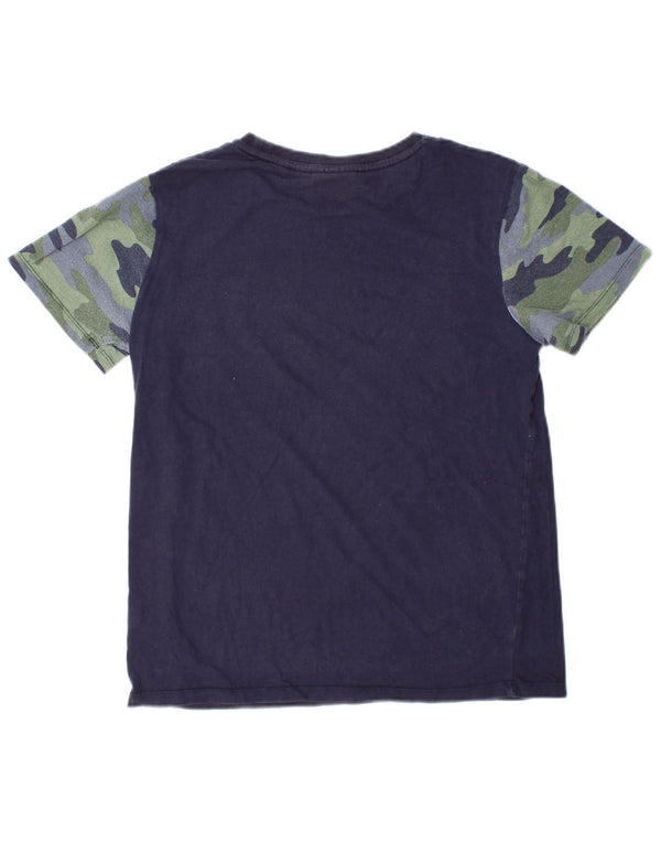 Fila Boys Graphic T-Shirt Top 13-14 Years Navy Blue Camouflage Cotton