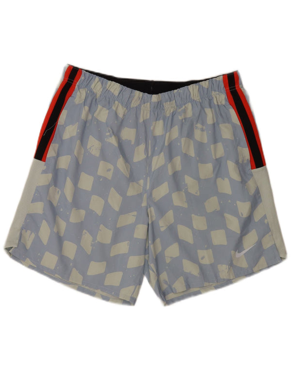 Nike Mens Graphic Regular Sport Shorts Large Blue Geometric Sports