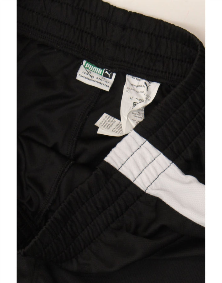 PUMA Boys Sport Shorts 14-15 Years Large Black Colourblock Polyester Vintage Puma and Second-Hand Puma from Messina Hembry 