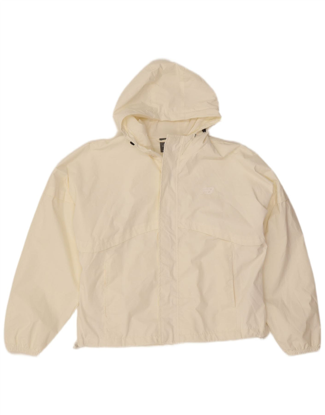 New Balance Womens Oversized Hooded Windbreaker Jacket UK 14 Medium White