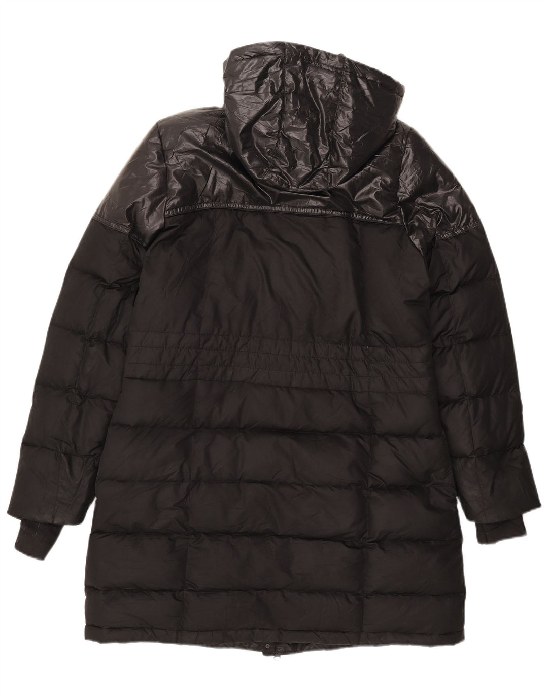 ADIDAS Womens Hooded Padded Coat UK 16/18 Large Black Polyester