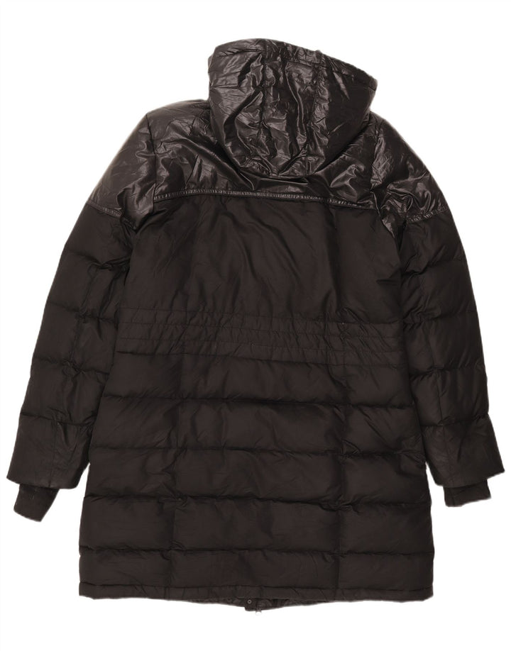 ADIDAS Womens Hooded Padded Coat UK 16/18 Large Black Polyester