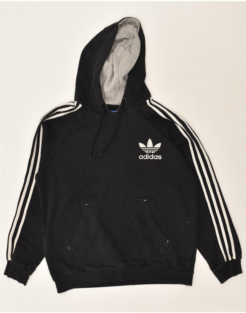 ADIDAS Mens Graphic Hoodie Jumper Medium Black Cotton | Vintage Adidas | Thrift | Second-Hand Adidas | Used Clothing | Messina Hembry 