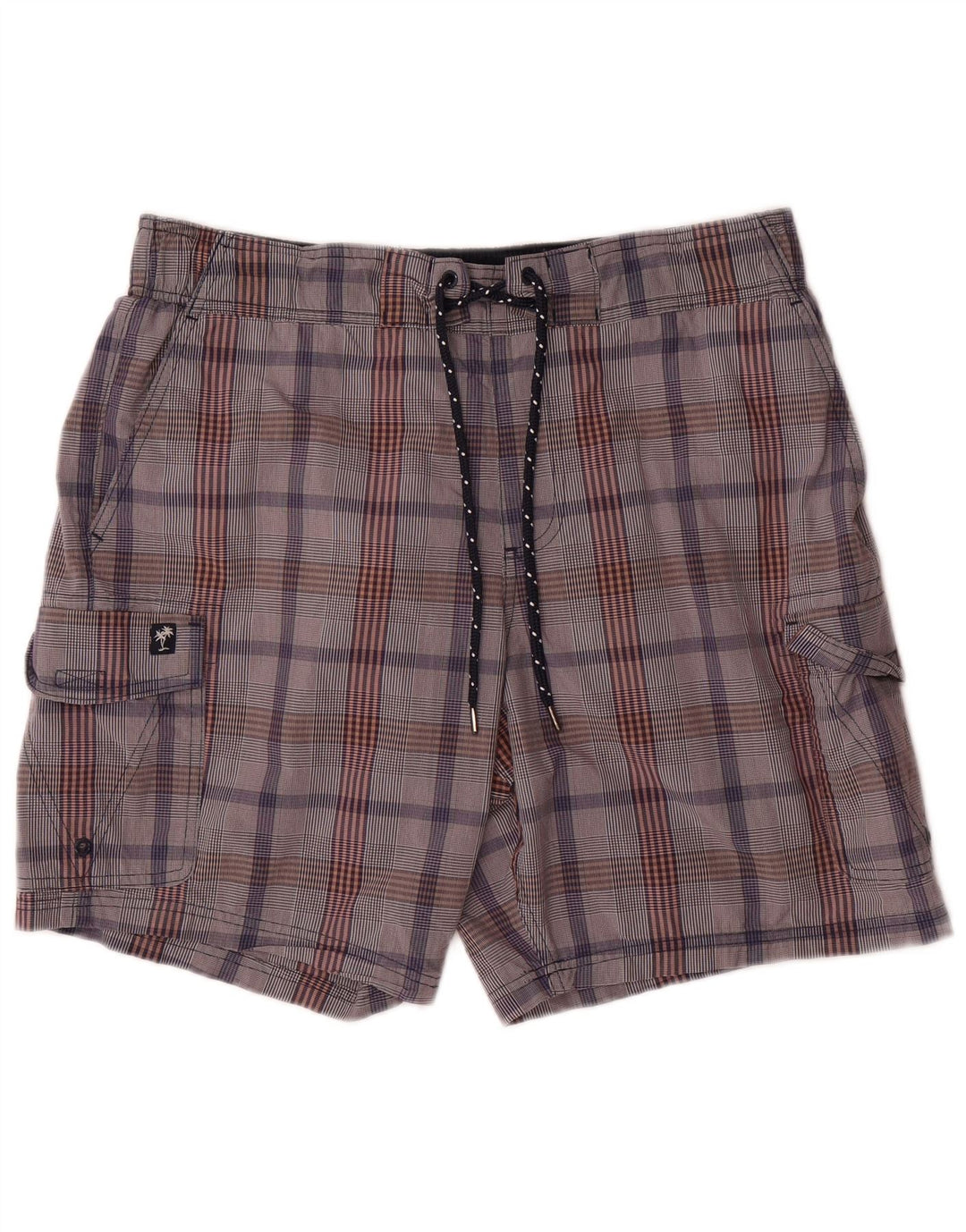 Marks & Spencer Mens Cargo Swimming Shorts Large Grey Check Cotton