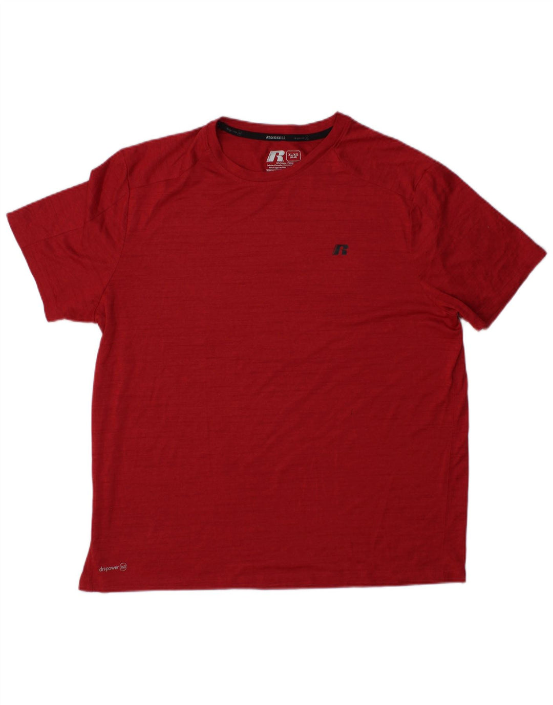 RUSSELL ATHLETIC Mens Dri-Power T-Shirt Top UK 46/48 XL Red Flecked