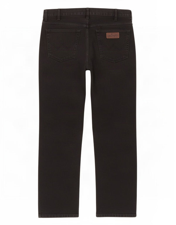 Wrangler Mens Texas Straight Jeans W38 L32 Black Cotton