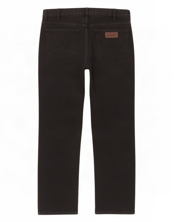 Wrangler Mens Texas Straight Jeans W38 L32 Black Cotton