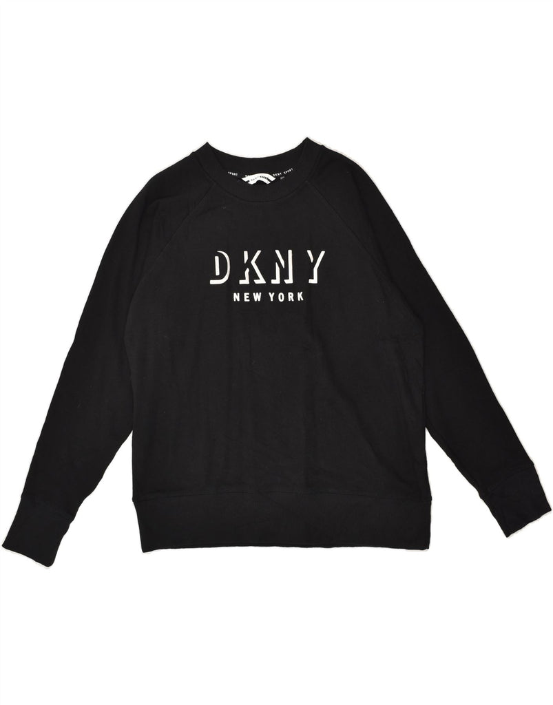 DKNY Mens Graphic Sweatshirt Jumper Medium Black | Vintage Dkny | Thrift | Second-Hand Dkny | Used Clothing | Messina Hembry 