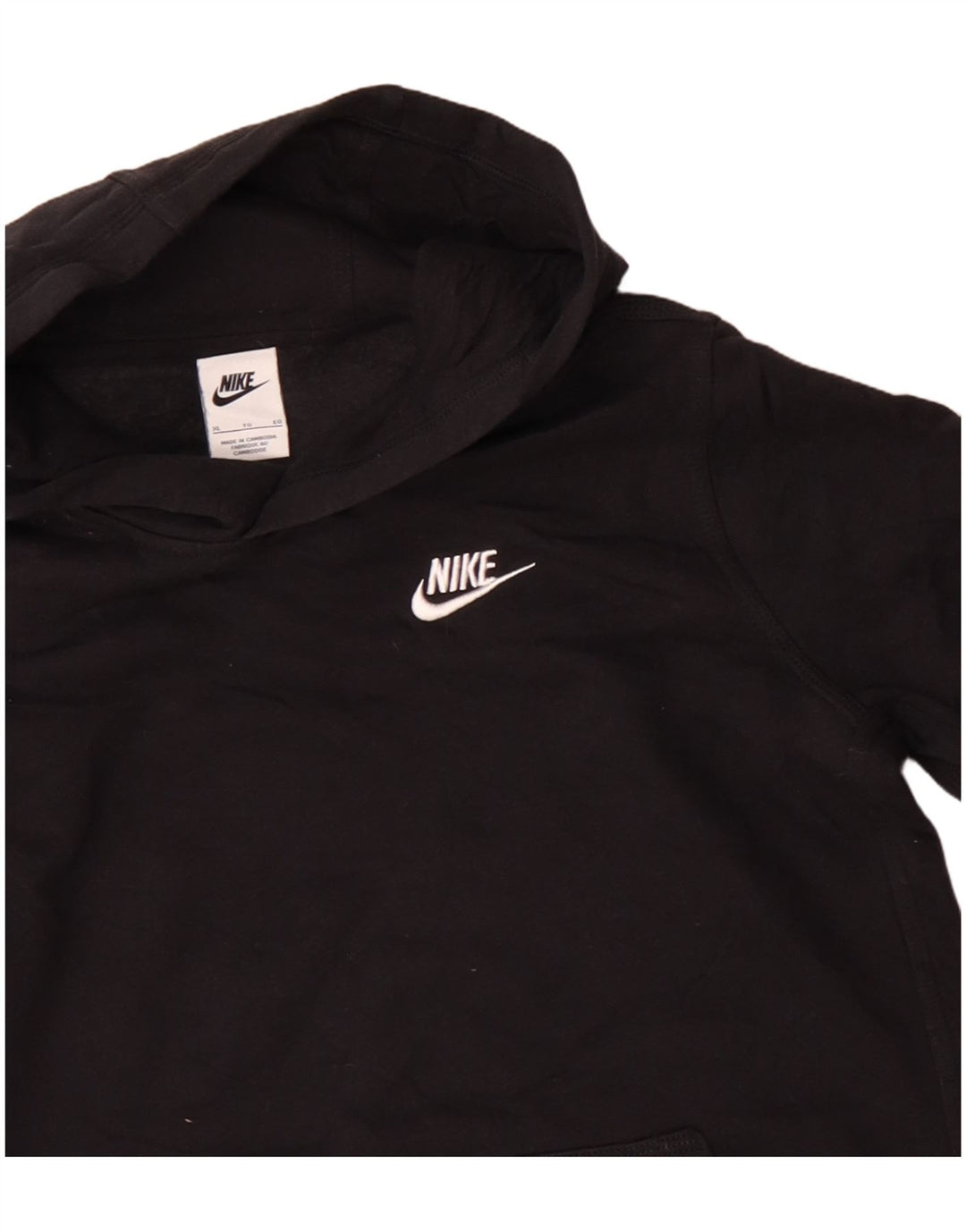 NIKE Boys Hoodie Jumper 13-14 Years XL Black Cotton
