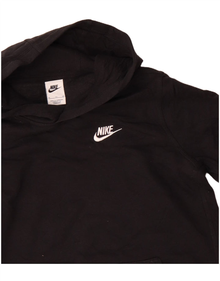 NIKE Boys Hoodie Jumper 13-14 Years XL Black Cotton