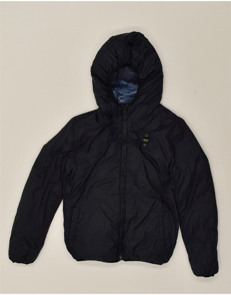 BLAUER Boys Hooded Reversible Padded Jacket 11-12 Years Navy Blue | Vintage Blauer | Thrift | Second-Hand Blauer | Used Clothing | Messina Hembry 