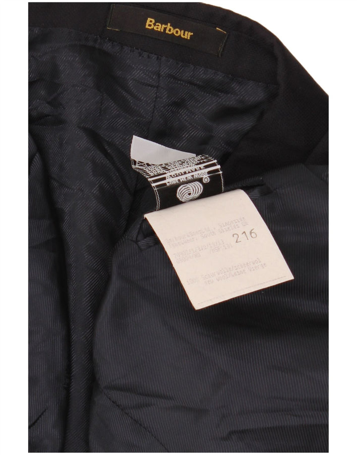 Barbour Mens 2 Button Blazer Jacket Size 54 Large Navy Blue Classic