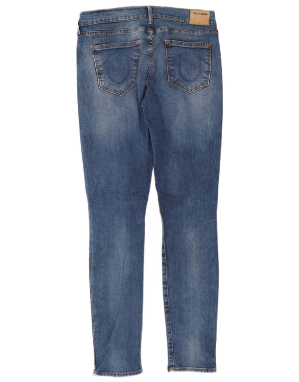 True Religion Womens Mid Rise Slim Jeans W29 L29 Blue Cotton