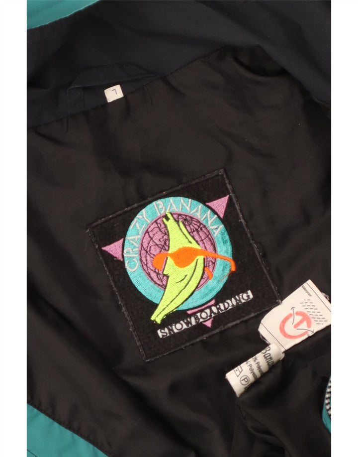 VINTAGE Mens Graphic Windbreaker Coat UK 40 Large Green Colourblock