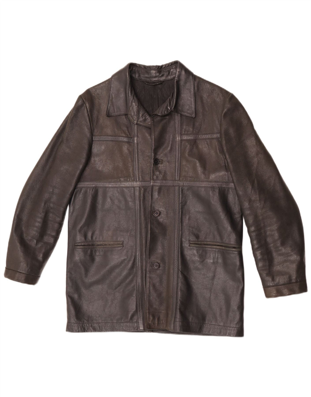 Vintage Mens Leather Jacket UK 36 Small Brown