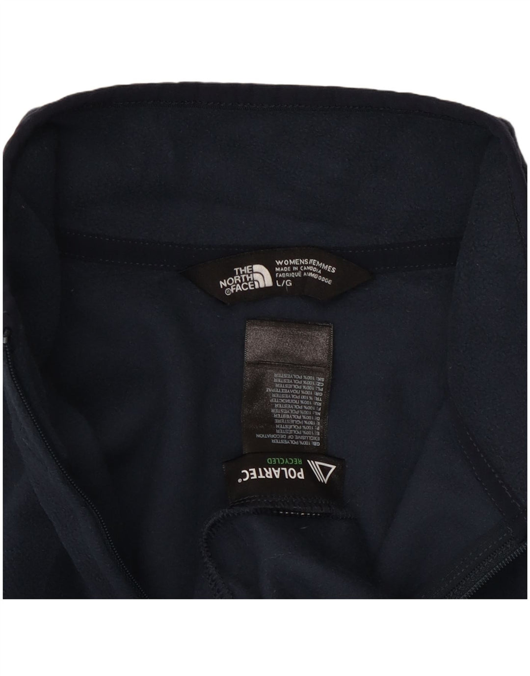 The North Face Womens Fleece Jumper UK 14 Large Navy Blue Polyester
