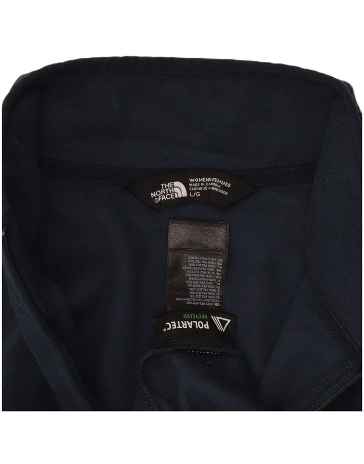 The North Face Womens Fleece Jumper UK 14 Large Navy Blue Polyester