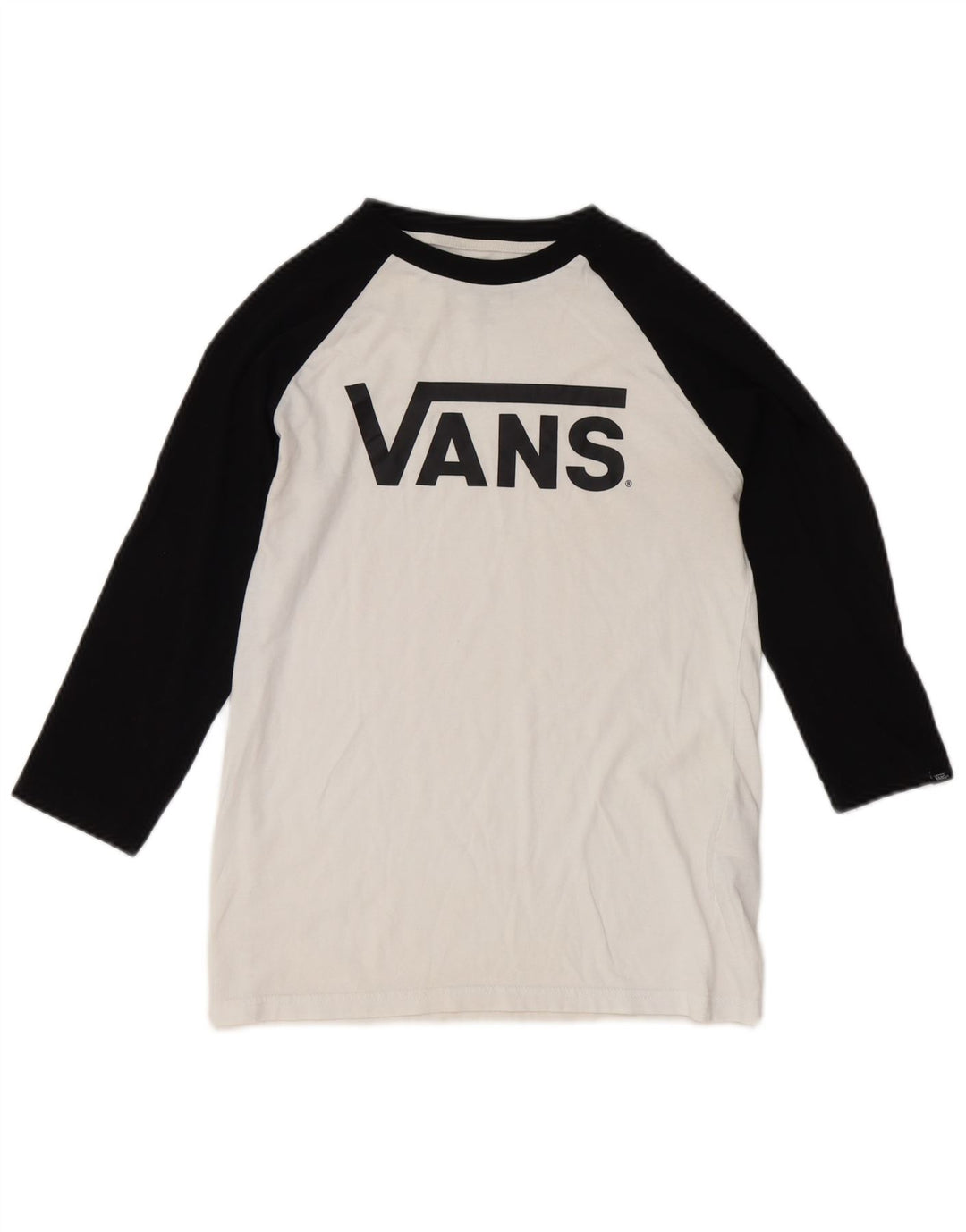 Vans Boys Graphic Top 3/4 Sleeve 12-13 Years Large White Colourblock