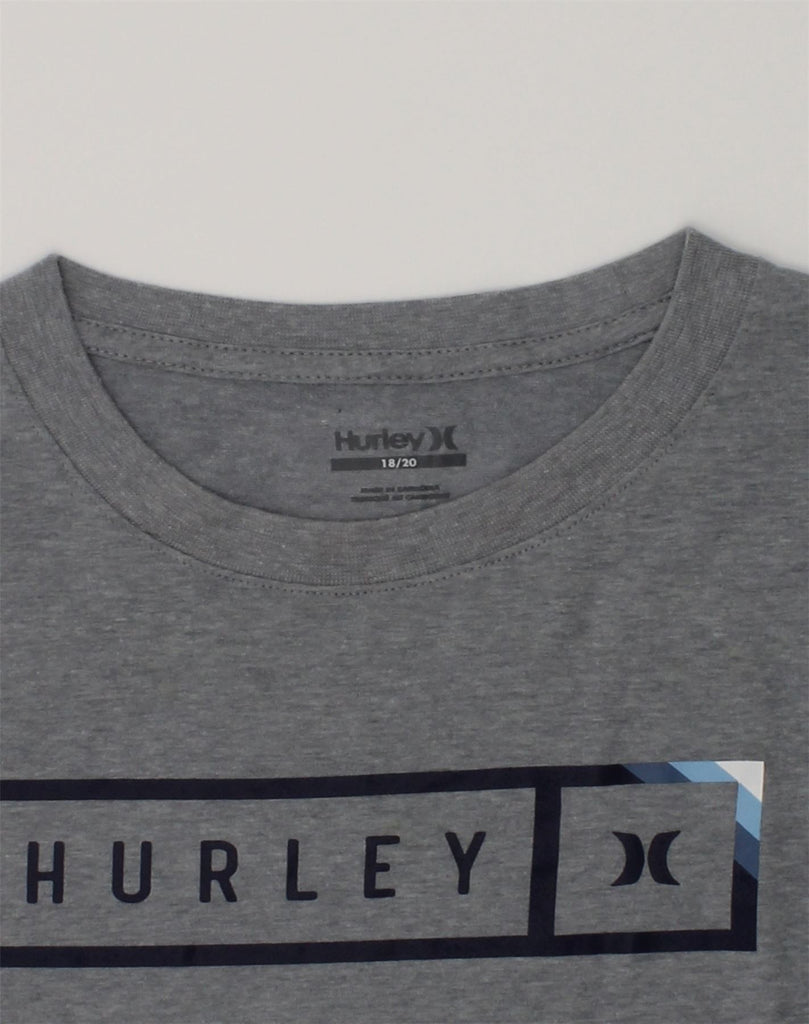 HURLEY Boys Graphic T-Shirt Top 15-16 Years Grey Cotton | Vintage Hurley | Thrift | Second-Hand Hurley | Used Clothing | Messina Hembry 