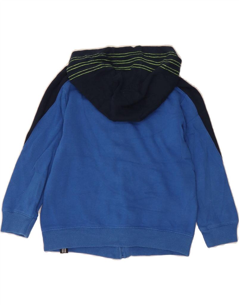 ADIDAS Boys Graphic Zip Hoodie Sweater 6-7 Years Blue Colourblock Cotton Vintage Adidas and Second-Hand Adidas from Messina Hembry 