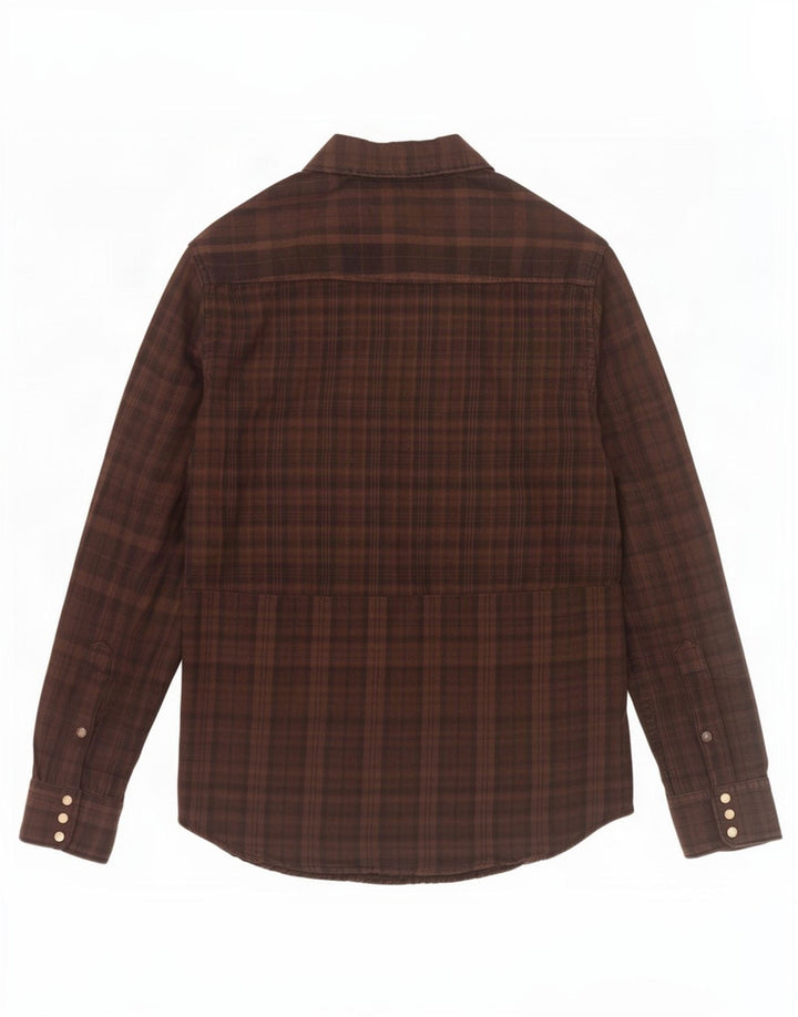 Jack & Jones Mens Flannel Shirt Medium Brown Check Cotton