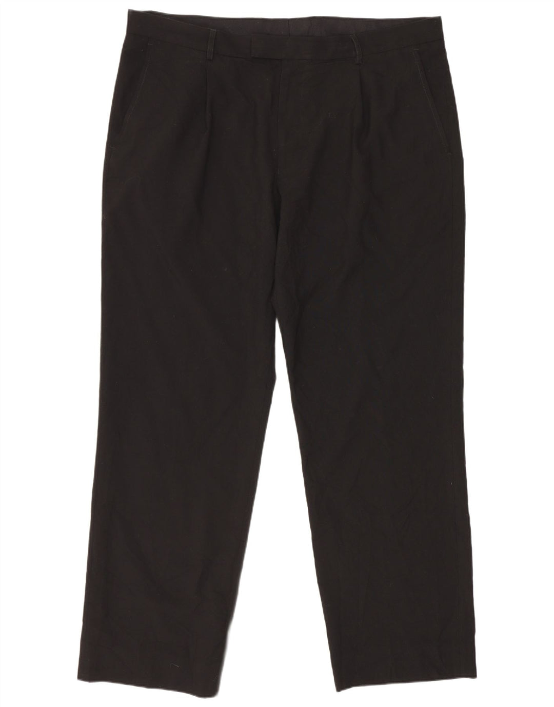 Marks & Spencer Mens Straight Suit Trousers W39 L31 Black Polyester