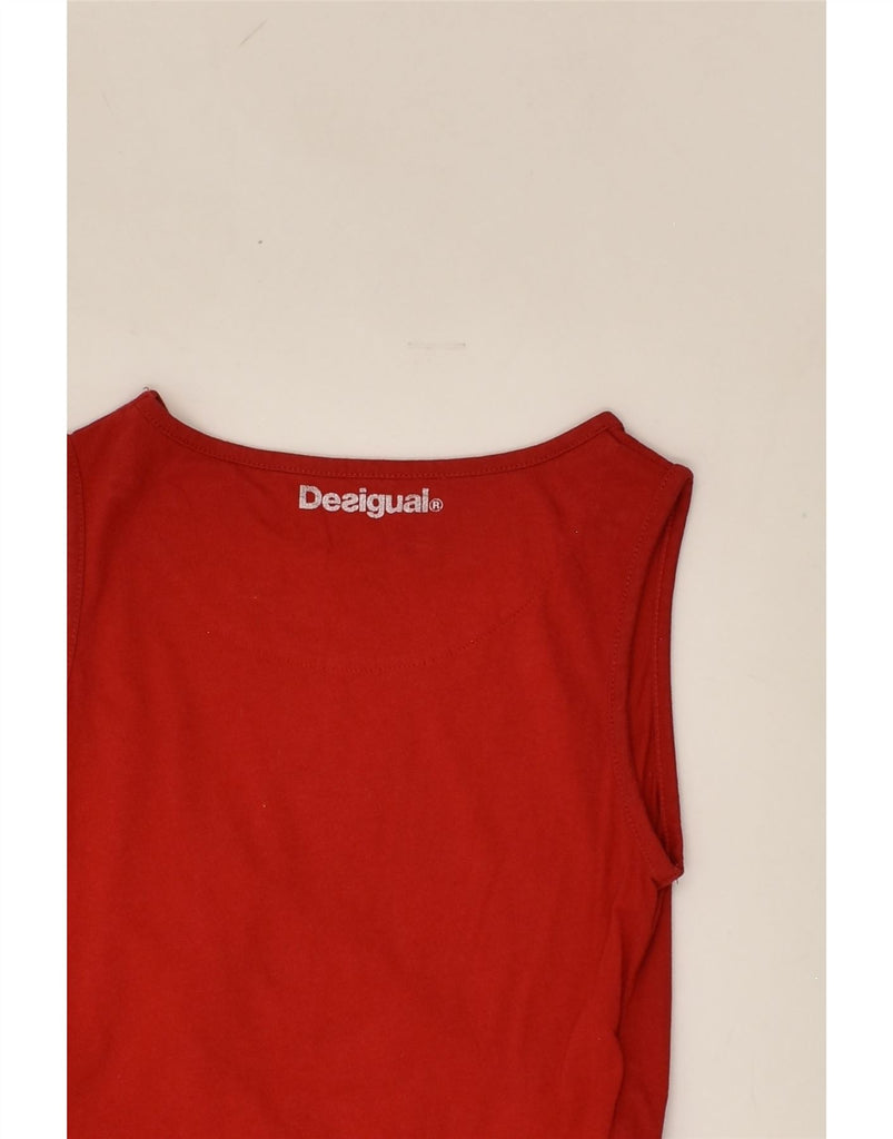 DESIGUAL Girls Sleeveless A-Line Dress 11-12 Years Red Animal Print Cotton | Vintage Desigual | Thrift | Second-Hand Desigual | Used Clothing | Messina Hembry 