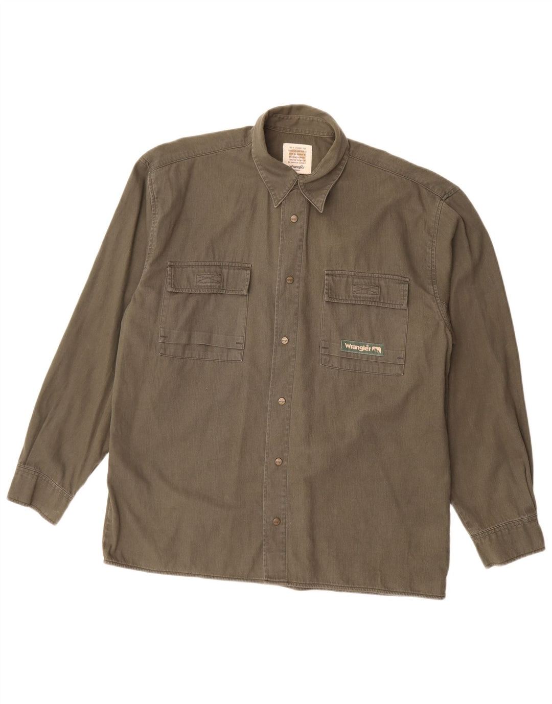 Wrangler Mens Shirt Medium Grey Cotton