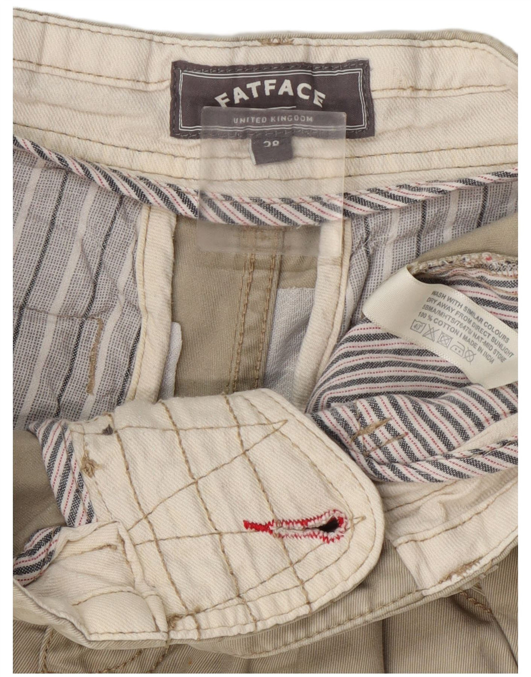 Fat Face Mens Chino Shorts W28 Medium Khaki Cotton