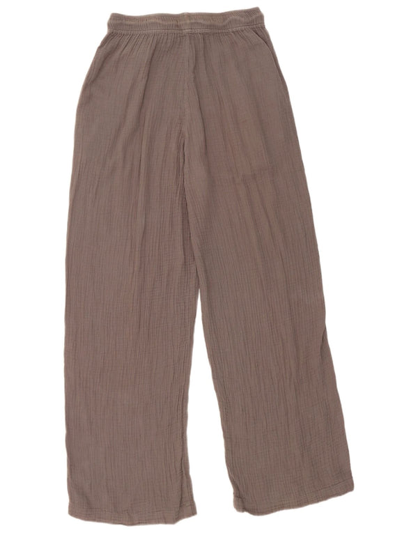 Topshop Womens Straight Casual Trousers UK 10 Small W28 L30 Grey Cotton