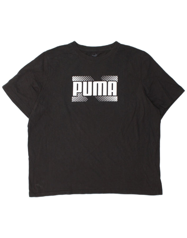 Puma Mens Graphic T-Shirt Top 2XL Black Cotton