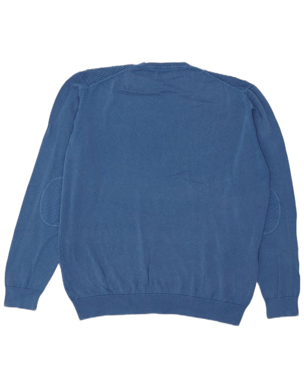 Marlboro Classics Mens Crew Neck Jumper Sweater 3XL Blue Cotton
